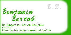 benjamin bertok business card